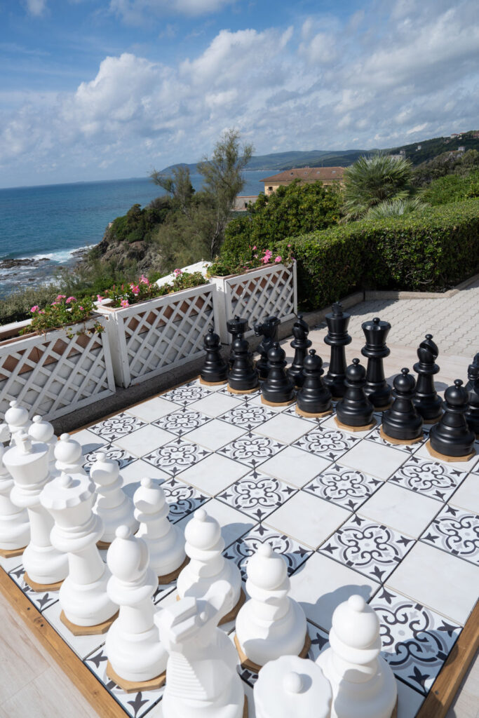 An oversized chess game for luxury weddings